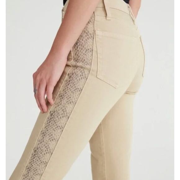 Adriano Goldschmied The Isabel Side Panel‎ High Rise Straight Crop Tan Size 31 - Picture 2 of 11